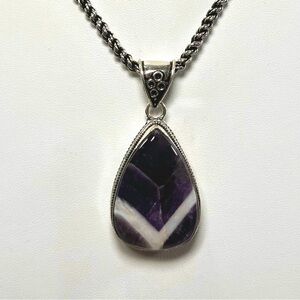 Chevron Amethyst 925 Gemstone Pendant